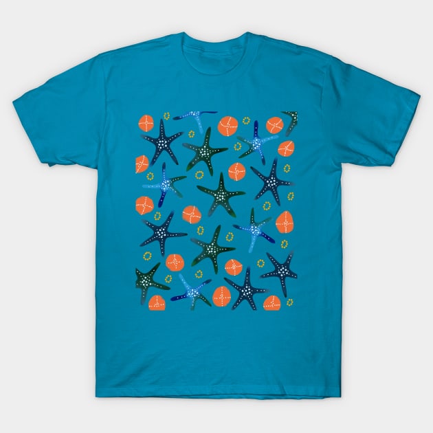 Starfish and sea urchin T-Shirt by Pacesyte